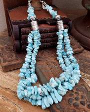 Schaef Designs Larimar & Sterling Silver 3 Strand Southwestern Basics Necklace | Arizona