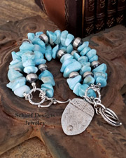 Schaef Designs larimar & sterling silver charm bracelet | New Mexico
