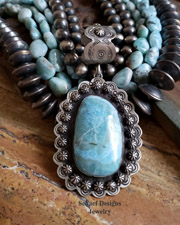  Schaef Designs Larimar & Sterling Silver Rosette Pendant | New Mexico 
