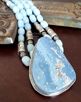 Schaef Designs LARGE Leland Blue & Sterling Silver Pendant | Arizona