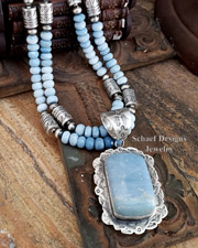 Schaef Designs Leland Blue & Stamped Sterling Silver Southwestern Pendant | Arizona