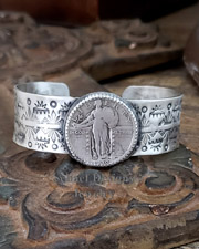 Schaef Designs Liberty Quarter & Sterling Silver Southwestern Cuff Stacking Bracelet | Arizona 