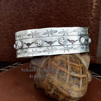 Schaef Designs Longhorn Barbed Wire sterling silver stacking bracelet | Arizona