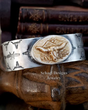 Schaef Designs Longhorn & Barbed Wire Southwestern Cuff Bracelet | Arizona