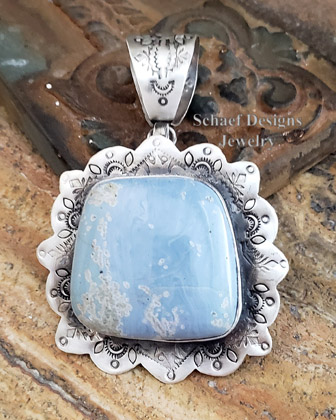 Schaef Designs Large light blue Leland Southwestern Pendant | Arizona 