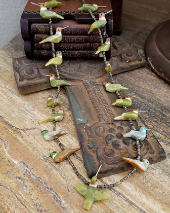 Schaef Designs Matt Mitchell bird fetish & pinshell necklace | Arizona