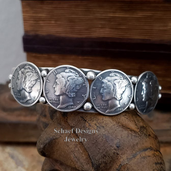 Old Coin Jewelry mercury dime old coin cuff bracelet | Arizona 