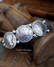 Native American Mercury Dime Old Coin Cuff Bracelet | Arizona