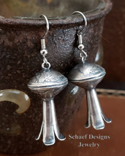 Native American Mercury Dime Squash Blossom Wire Earrings | Arizona