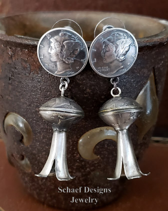 Old coin jewelry mercury dime post earrings | Arizona
