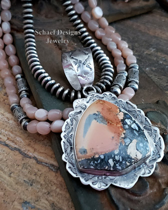  Schaef Designs Milangiano Jasper & Sterling Silver Southwestern Pendant | Arizona