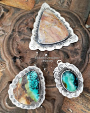Schaef Designs Pottery Shard & Sterling Silver Southwestern Pendant | New Mexico 