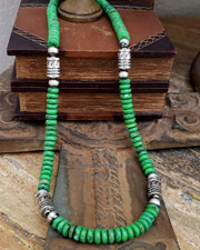  Schaef Designs Mojave green turquoise & Sterling Silver Necklace | Arizona 