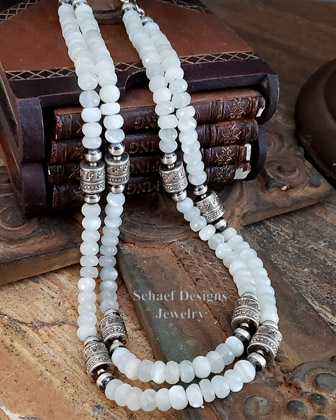 Schaef Designs moonstone & sterling silver Southwestern basics tube bead Necklace | Arizona 