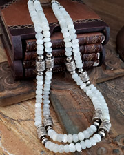  Schaef Designs Moonstone & Sterling Silver Tube Bead Necklace Set | Arizona