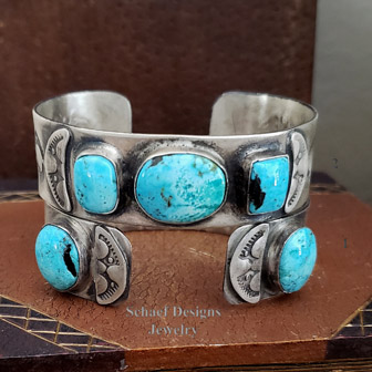 Schaef Designs Nacozari Turquoise & Sterling Silver Southwestern Cuff Stacking Bracelets | Arizona