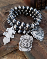 Schaef Designs Southwestern Basics Boho Sterling Silver Navajo Pearl Stretch Bracelets | Arizona