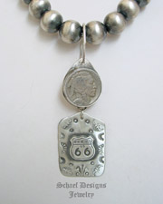 Schaef Designs Search Light Turqouise & Sterling Silver Charm POST Earrings | New Mexico