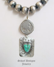 Schaef Designs Search Light Turqouise & Sterling Silver Charm POST Earrings | New Mexico