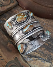  Schaef Designs #8 Turquoise & Sterling Silver Stacking Cuff Bracelet Set | Arizona