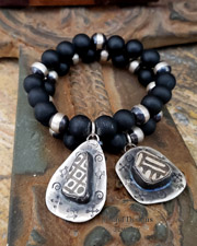 Schaef Designs Southwestern Onyx Pottery Shard Stacking Bracelets | Arizona