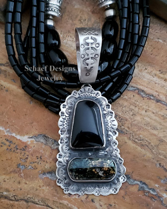 Schaef Designs Leland Blue & Sterling Silver Charm Token Necklace | Arizona