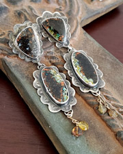 Schaef Designs Petrified Opal Citrine Post Earrings | Arizona