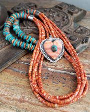 Schaef Designs Small Hubei Turquoise Heart Pendant | Arizona 