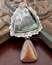 Schaef Designs Petrified Opal Copper  & Sterling Silver Southwestern Pendant | New Mexico