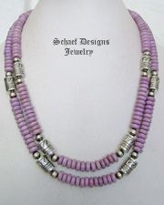 Schaef Designs Off White Agate & Sterling Silver Southwestern Basics Tube Bead Necklaces | New Mexico