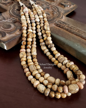 Schaef Designs Picture jasper 4 strand long southwestern necklace | Arizona