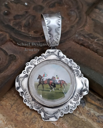 Schaef Designs Polo Bridle Rosette & Sterling Silver Pendant | New Mexico 