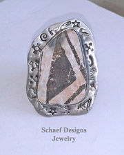  Schaef Designs Anasazi Pottery Shard & Sterling Silver Adjustable Ring | New Mexico