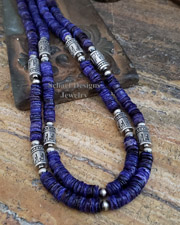 Vintage Sterling Silver Large Saucer Bead Long Necklace | Arizona