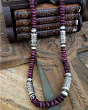 Schaef Designs Purple Spiny Oyster & Sterling Silver Tube Bead Southwestern Necklace | New Mexico