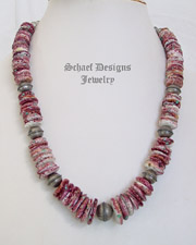 Schaef Designs Southwestern Basics Purple Spiny, Turquoise Inlay & Sterling Silver Necklace | New Mexico 