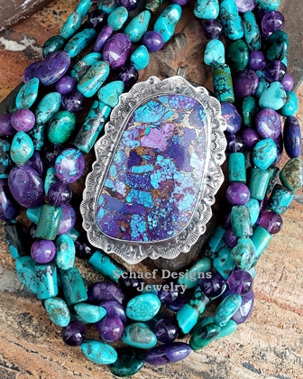 Schaef Designs Southwestern Turquoise & Sterling Silver bench & tube bead necklace set| Southwestern Basics | Arizona