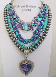Schaef Designs Purple Turquoise & Sterling Silver Necklace Pairings | New Mexico