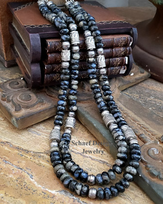 Schaef Designs Que Sara & Sterling Silver Tube Bead Necklace Set | Arizona
