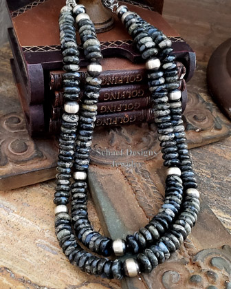 Warren Nieto Santa Domingo Inlaid Turquoise & Coral Hand Pendant on leather necklace  | Arizona 