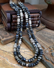 Schaef Designs Que sera stone & sterling silver tube bead necklace set | Arizona