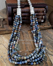 Schaef Designs Rainbow Dumortierite & Sterling Silver 6 Strand Necklace | Arizona