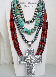 Schaef Designs Green Turquoise Nugget & Sterling Silver Necklace Pairings | New Mexico