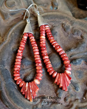  Native American Red Spiny Oyster Shell Jacla WIRE Earrings | Schaef Designs | Arizona 