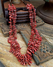  Native American jewelry red spiny oyster shell & pin shell 2 strand necklace | Schaef Designs | New Mexico 
