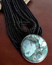 Schaef Designs Round Tree Black Silver Pendant | Arizona