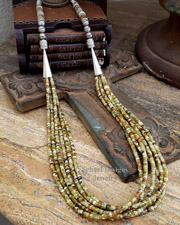 Russian Blood Serpentine & Sterling Silver layering necklace | Arizona