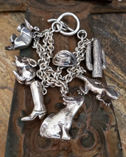 Vintage Susan Cummings Southwestern Sterling Silver Charm Bracelet | New Mexico