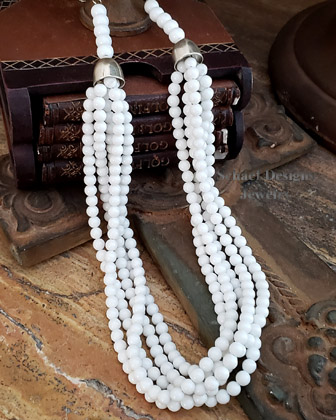 
Schaef Designs White Agate & Sterling Silver 5 strand Southwestern necklace | Arizona 