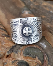 Schaef Designs Sterling Silver Southwestern Cross Cigar Band Ring | Arizona